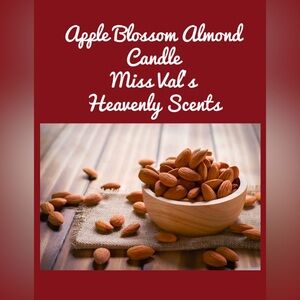 Apple Blossom + Almond Candle 8oz Handmade Miss Val’s Heavenly Scents